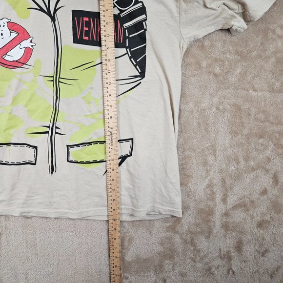 Ghostbusters Venkman Slimer T-Shirt Mens Size XL Movie Cinema Beige Short Sleeve - Picture 4 of 10